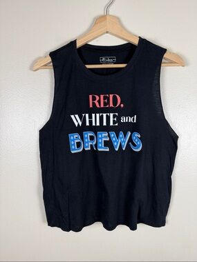 NEW Miken Flow Red White and Brews Crop Tank.